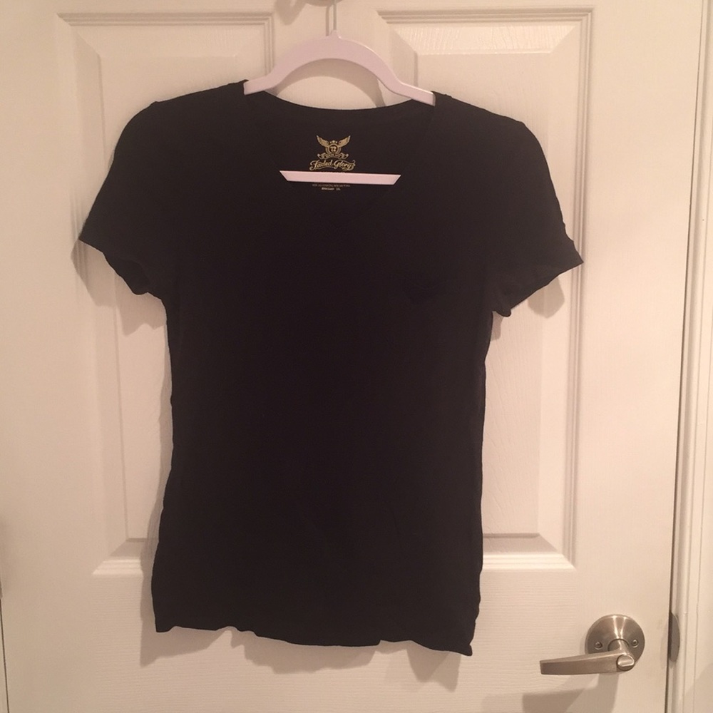 Faded Glory Black V-Neck Tee